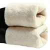 Flannel Cause Calças Alto Cintura Inverno Engrossar Leggings Quentes Mulheres Feminino Plus Size Calças 7600 50 210417