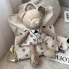 2021 Fashion Bear Doll Canvas Backpack vrouwelijke Leisure grote capaciteit reizen Student schoolbag279d