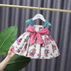Baby Girl Vintage Lolita Ball Robe Enfants Robe de princesse espagnole pour anniversaire Eid Robes Infant Floral Espagne Vêtements 210615