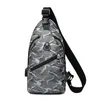 Hommes Camouflage poitrine sac Usb étanche épaule bandoulière moto coréen décontracté petits sacs homme