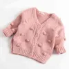 Spring Autumn Baby Girls Knitting Cardigans Coat Kids Sweater Cotton Sweaters Single Fashion Brand Clothing 211028