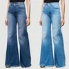 Hohe Taille Jeans mit weitem Bein Marke Frauen Boyfriend-Jeans Denim Skinny s Vintage Flare Jeans Plus Größe 4XL Hose Kleidung