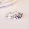 Hart Diamond Ring Vrouwen Kleurrijke Gemstone Engagement Trouwringen Mode-sieraden Gift