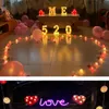 Nieuwigheid Items Valentijnsdag LED English Letter Lights Digital Modellering Po Props Confession Decoratie Party Voorstel