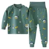 Pijamas moda conjunto de natal miúdos cair roupas bebê menino menina desenhos animados impresso 2 peças fatos menina criança sleepwear