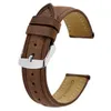 Cinturino da orologio anbeer 14mm -24mm, fascia d'oro della pelle vera retrò, braccialetto di sostituzione vintage per uomini donne, fibbia lucida H0915
