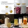 16oz Sublimation Glass Beer Mugs Can Shaped Glass Cups Beer Steins Glass Tumbler Drinking Glasses Beer Glasses With Bamboo Lid And Reusable Straw FAST