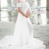 사진 촬영을위한 출산 드레스 쉬폰 임신 복장 사진 소품 임신 한 여성 의류를위한 맥시 가운 드레스 2021 AA220309