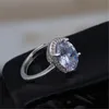 Обручальные кольца серебряное кольцо темперамент женский дикий личность очарование с круглыми многоцветными инкрустациями циркона ручные украшения