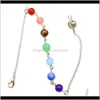 Rock Crystal Quartz Luźna Biżuteria (10strand / Lot) Hurtownie Reiki Penot Healing Mieszane 7 Chakra Gem Kamień Koraliki Łańcuch Aessors Charms Colorf