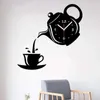 Horloges murales Creative Théière Bouilloire Horloge 3D Acrylique Café Thé Tasse Pour Bureau Maison Cuisine Salle À Manger Salon DécorationsMur