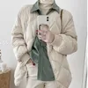 Йединас зимняя мода женская ветрозащитная куртка элегантное длинное прямое пальто v шеи повседневные женщины ромб паткур parka с поясом 210527