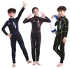 Kid Fullbody 25 mm Neopren Neopren Neopren Surfing Swimming Nurving Suit BoysGirls Sażą Strażnicy Jeden kawałki Swim Snorkel Twopiece Suits4880356