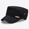 Man Big Head Sun Hats Male Pure Cotton Flat Army Cap Adult Peaked Caps Men Plus Size Military Baseball Hat 56-60CM 61-65cm Wide Brim