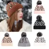 Leopard-Print Woolen Jacquard Knit Cap Wool Cap