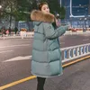Veste d'hiver ample en coton matelassé femme mi-longue épaissie étudiante vers le bas coréen 211013