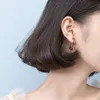 TrustDavis 1pair Paper Clip Shape Ear Gesp Earring Creatieve Nieuwe Design Lady Mevrouw Dames 925 Sterling Zilveren Sieraden 1634 V2
