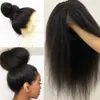 Parrucca anteriore in pizzo per capelli umani diritta Yaki per donne nere Glueless 13X4 parrucca frontale svizzera trasparente densità 150 24 pollici