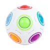 Party Favor Rainbow Ball Pussel Fotboll Magic Cube Pedagogiska Learning Leksaker För Barn Vuxen Kids Stress Reliever W0124