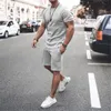 Herrspårsugnar Qnpqyx Summer T-skjorta och byxor sätter hiphop 2st kortärmad+shorts tvådelar sport casual kostym grossist