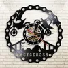 Motocross Racing Brappp Decor Orologio da parete moderno Dirtbike Trick Riding Vinile Orologio da corsa Freestyle Motociclisti Regalo 210401