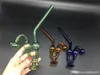 2 pièces brûleurs à mazout en verre gros serpent coloré épais comme des tuyaux en verre bong verre tabac conduites d'eau pour fumer narguilé tuyau