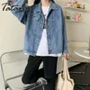 Jean Jacket Women Coats Plus Size Jeans Denim Coat Patchwork Koreansk Casual Loose Spring Kvinna Outwear 210514