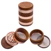 Colorful 63MM Zinc Alloy Wood Grain Smoking Dry Herb Tobacco Grind Spice Miller Grinder Crusher Grinding Chopped Hand Muller Cigarette High Quality DHL Free