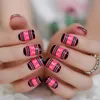 Valse nagels roze schattige herten nagel tips medium kerst vierkant zwart specifieke acryl kunstmatige vingernagels schoonheid dagelijkse slijtage prud22