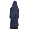 イスラム教徒のファッション祈りジルバブ女性 Musulman シフォン生地 3 層 Niqab 統合ヒジャーブベールイスラムロング Niqab Abaya275x