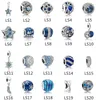 S925 Sterling Silver Beads Charms Mix Blue Starry Intoxicating Moonlight Ocean Heart Pendants for Bracelet Necklace Jewelry Making