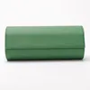 مربعات مربعات الحالات المحمولة مربع PU Leather Roll Roloud Collector مع انزلاق في الخارج منظمي حالة السفر GREEN