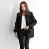 Aelegantmis Elegant Long Sleeve Slim Blazer Jacket Women Casual Black Outwear Spring Autumn Lady Office Suit Plus Size 210607