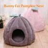 Cat Beds & Furniture Foldable And Removable Bed Self Warming For Indoor Dog House With Mattress Puppy Cage Lounger Winter Pumpkin