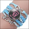 Charm Bransoletki Biżuteria Wstążka Rak piersi Świadomość dla kobiet Faith Hope Cure Cure Believe Bangle Fashion Inspiracation Drop Dostawa 2021 2