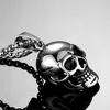 Plata Oro Negro Biker Punk Hombres cráneo cabeza collar colgantes Gótico Hip Hop Colgante de acero inoxidable Artículos de joyería