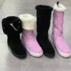 مصمم الثلوج الحذاء نساء الثلج الثلج مسطح أحذية الكاحل الناعمة من الصوف الفراء من جلد الغزال أحذية جلدية شتاء مارتن أحذية الطباعة على أحذية الركبة 35-41 رقم 329