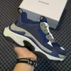 Paris 17fw Fashion Women Shoe Dad Skor Triple s Sneakers för män Wen Wen Spring Chaussures Navy Blue Orange Daddy