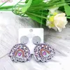 Colorful Acrylic Rainbow MAMA Earrings Stud Charm With Hollow Flower Heart Hoop Earrings for Mother's Day gift jewelry