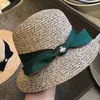 ファッションヴィンテージの女性麦わらい帽子小節屋外ビーチサン保護キャップ休暇旅行クラシックスティンディブリム帽子