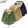 Kinder Winter Fleece Outdoor Jacken für Jungen Mit Kapuze Warme Kinder Oberbekleidung Windjacke Casual Baby Mäntel Kleidung 211204