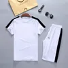 Tuta da uomo anni '20 abbigliamento firmato T-shirt in cotone manica corta Pantaloncini Set Girocollo tendenza ampia due pezzi Sport