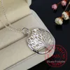 Gorące drzewo życia kryształ okrągły mały wisiorek naszyjnik 925 Sterling Silver Bijoux Collier eleganckie kobiety biżuteria prezent Dropshipping