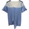 Coréia pulôver de malha de manga curta malha camisola mulheres verão slim básico base casual base feminina camisas 210604