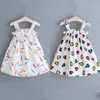 40 # amour imprimer bébé enfants filles robe été sans manches dessin animé rayé gilet robe Vintage décontracté princesse robe Vestidos Q0716