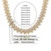 JINAO New Iced Out 16mm Miami Box Clasp Cuban Chain Heavy Spike shape Necklace Cubic Zircon Bling Hip hop for Men Jewelry X0509