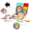 新しい動物/車両の木製の磁気パズルのおもちゃ子供用ボードジグソーパズルキッズゲーム赤ちゃん教育学習玩具ギフトZ220302