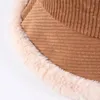 Trendi Kadın Şapkası Sonbahar Kış Kış Zarif Moda Kadife Kova Şapkaları Konforlu Termal Sombrero Panama Bayanlar