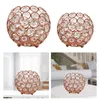 Ljushållare Crystal Rose Gold Tea Light Holder Bröllopsdag Dekorativa Table Centerpieces Candlestick Stand