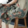 Jumpse johnature Vintage Jumpsuits pour femmes Denim Draps Imprimer Floral Summer Pockets Femmes Combinaisons 210521